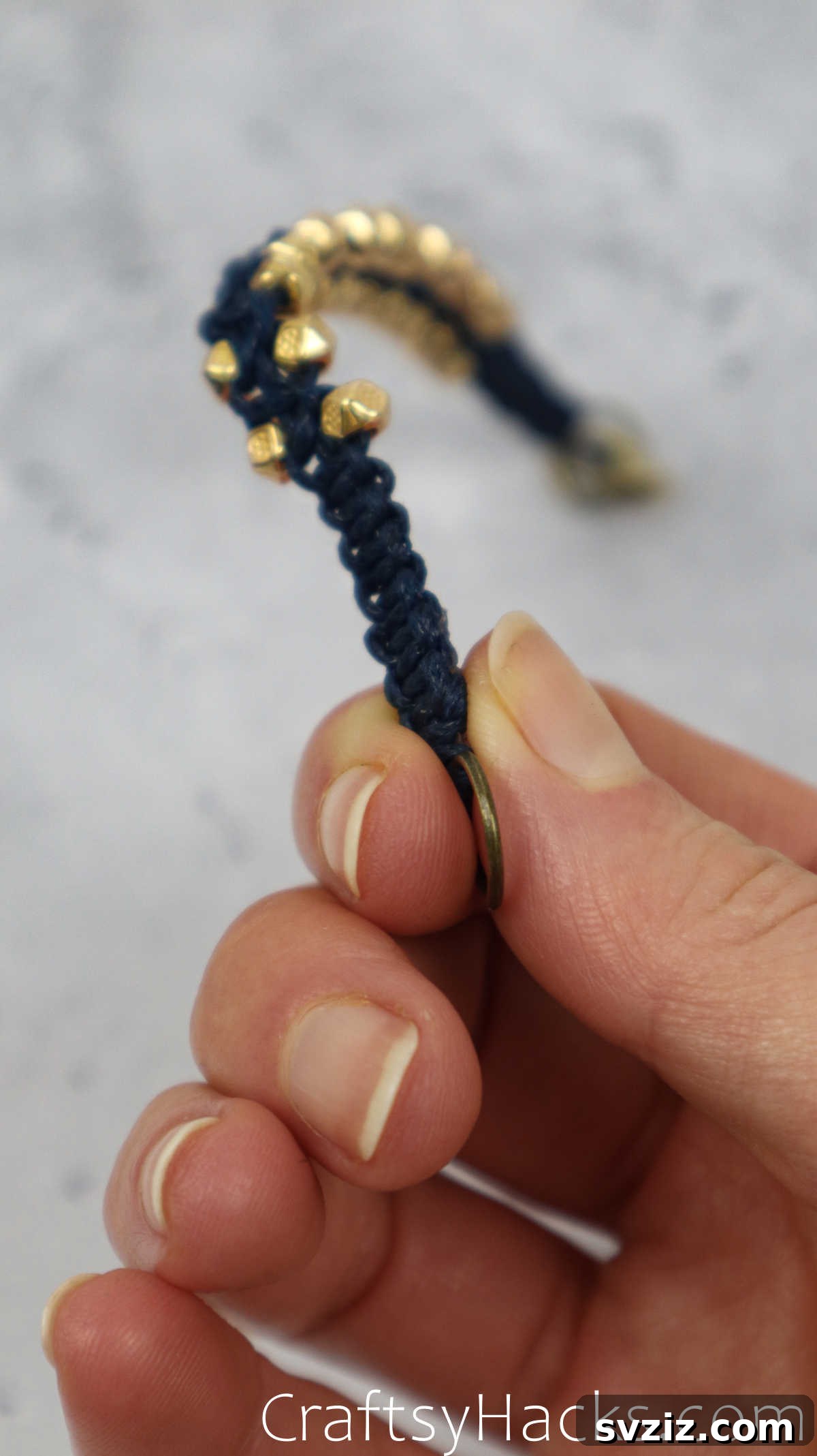 completed macrame bracelet
