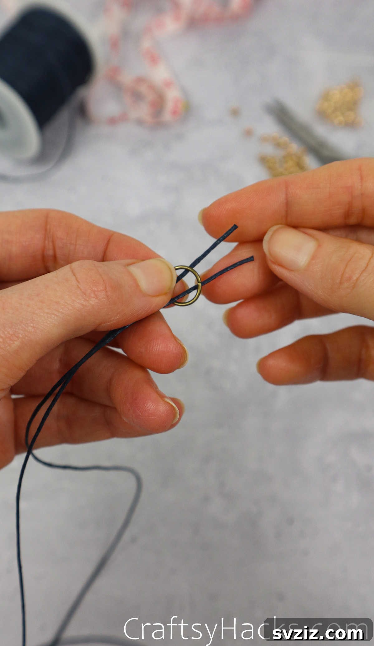 cord through ring