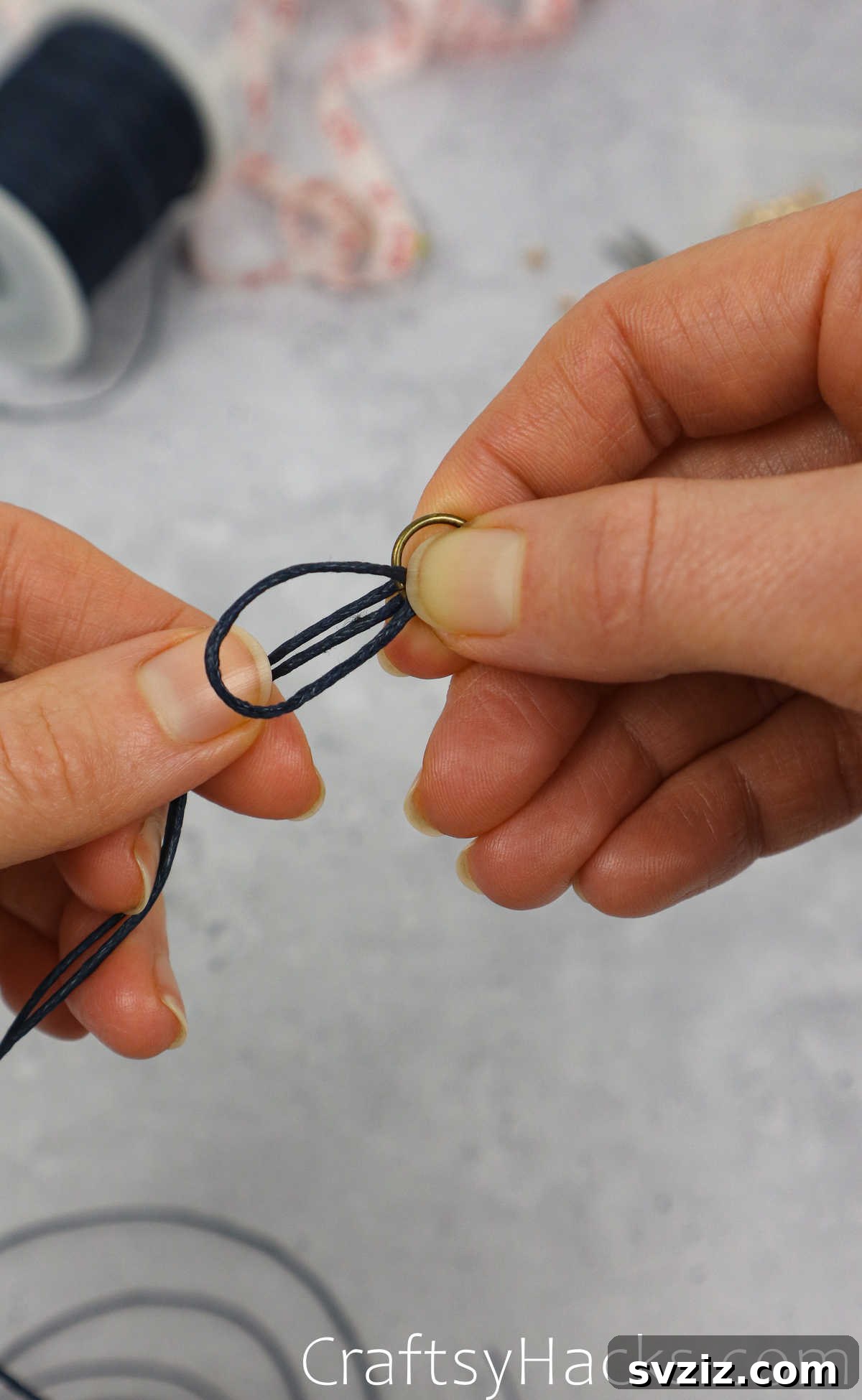 tying loop through ring