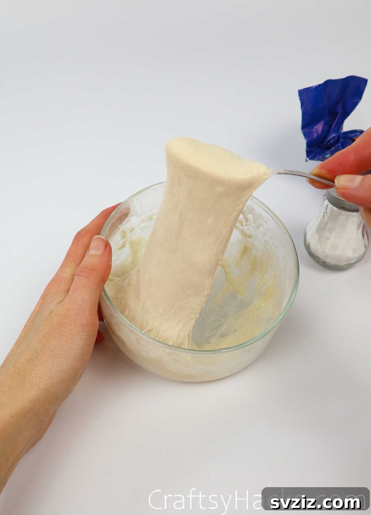 Craft Your Calming Stress Ball 13 A bowl of well-mixed dough or paste, ready for filling