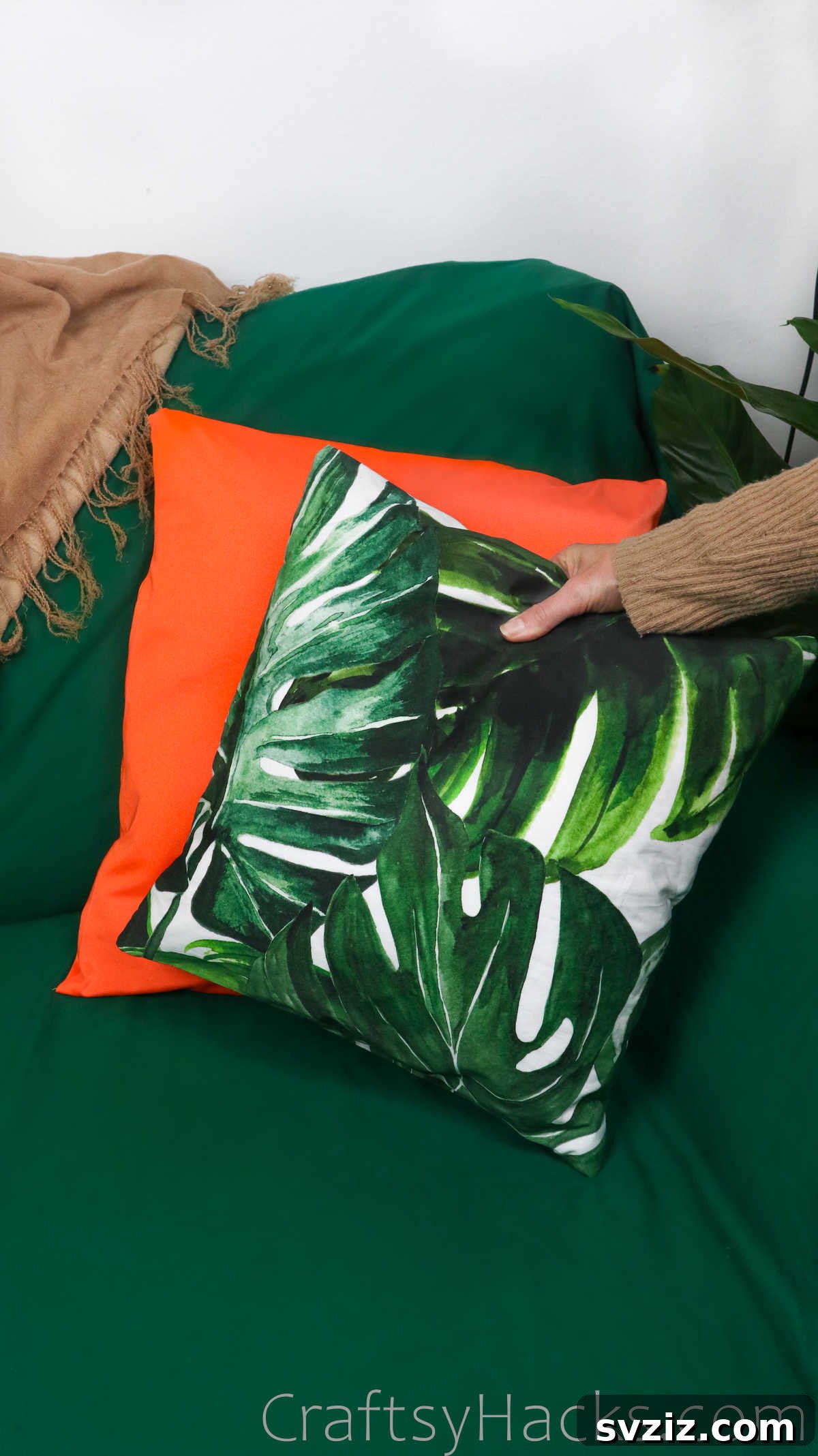 DIY pillowcases adding a fresh touch to a couch