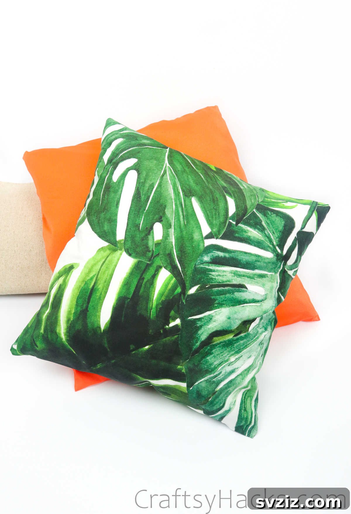 Green and orange beginner-friendly DIY pillowcases