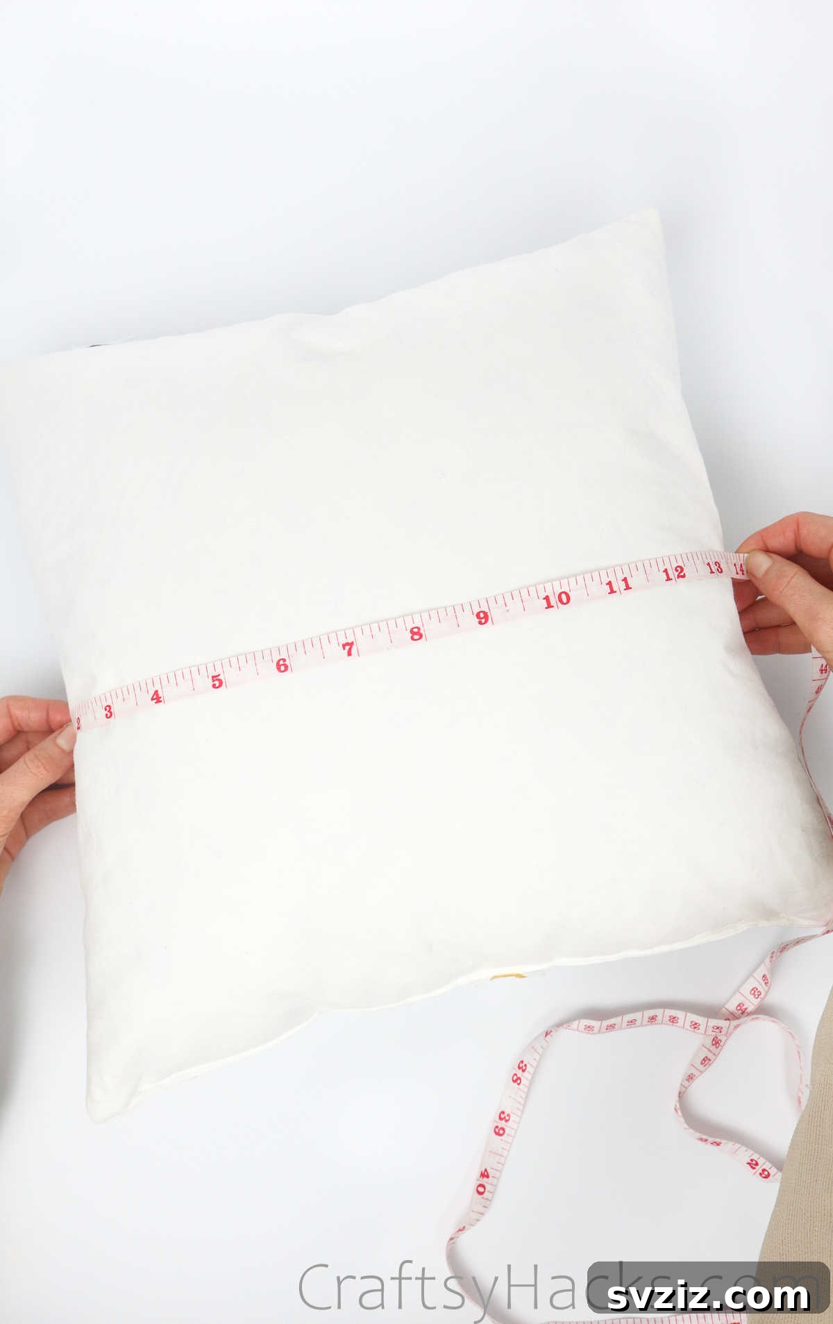 Measuring a pillow insert for a new pillowcase
