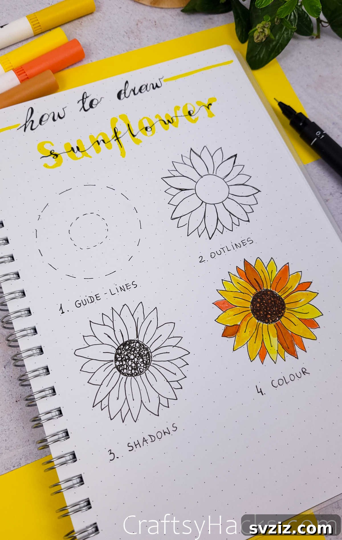 How to Draw Sunflowers