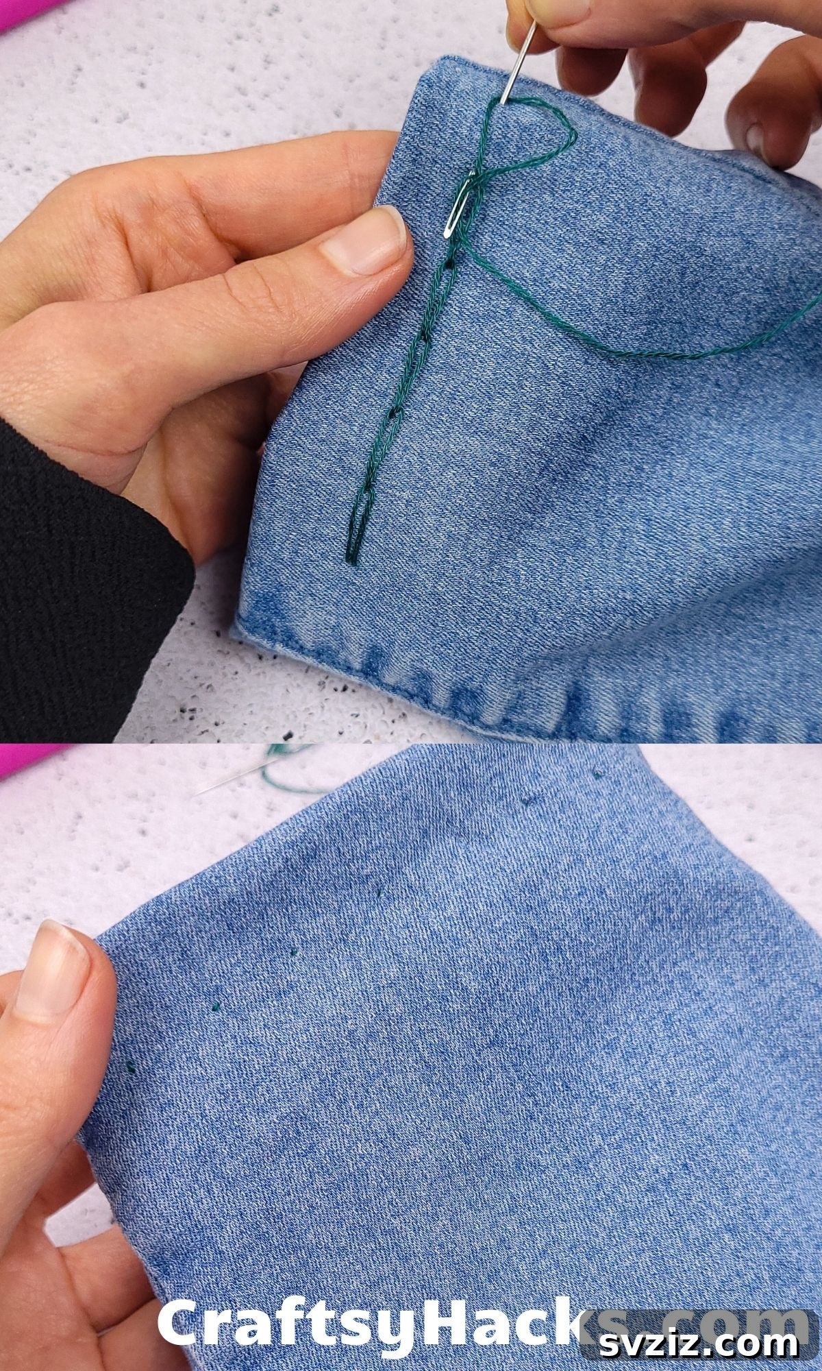 Step-by-step guide to easily hem jeans with invisible stitches