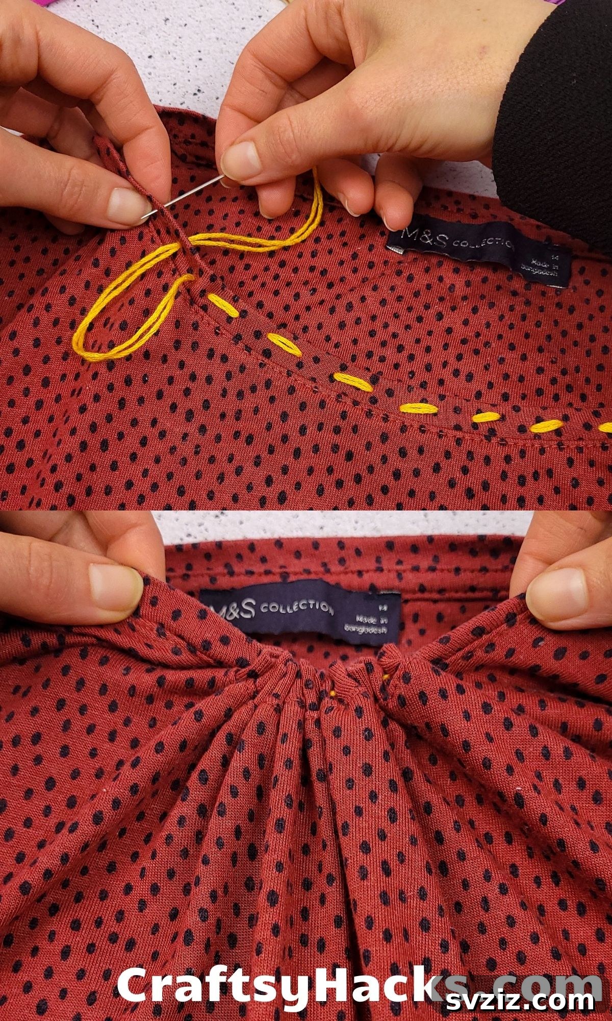 How to easily add a perfect ruffle to a shirt with hand sewing