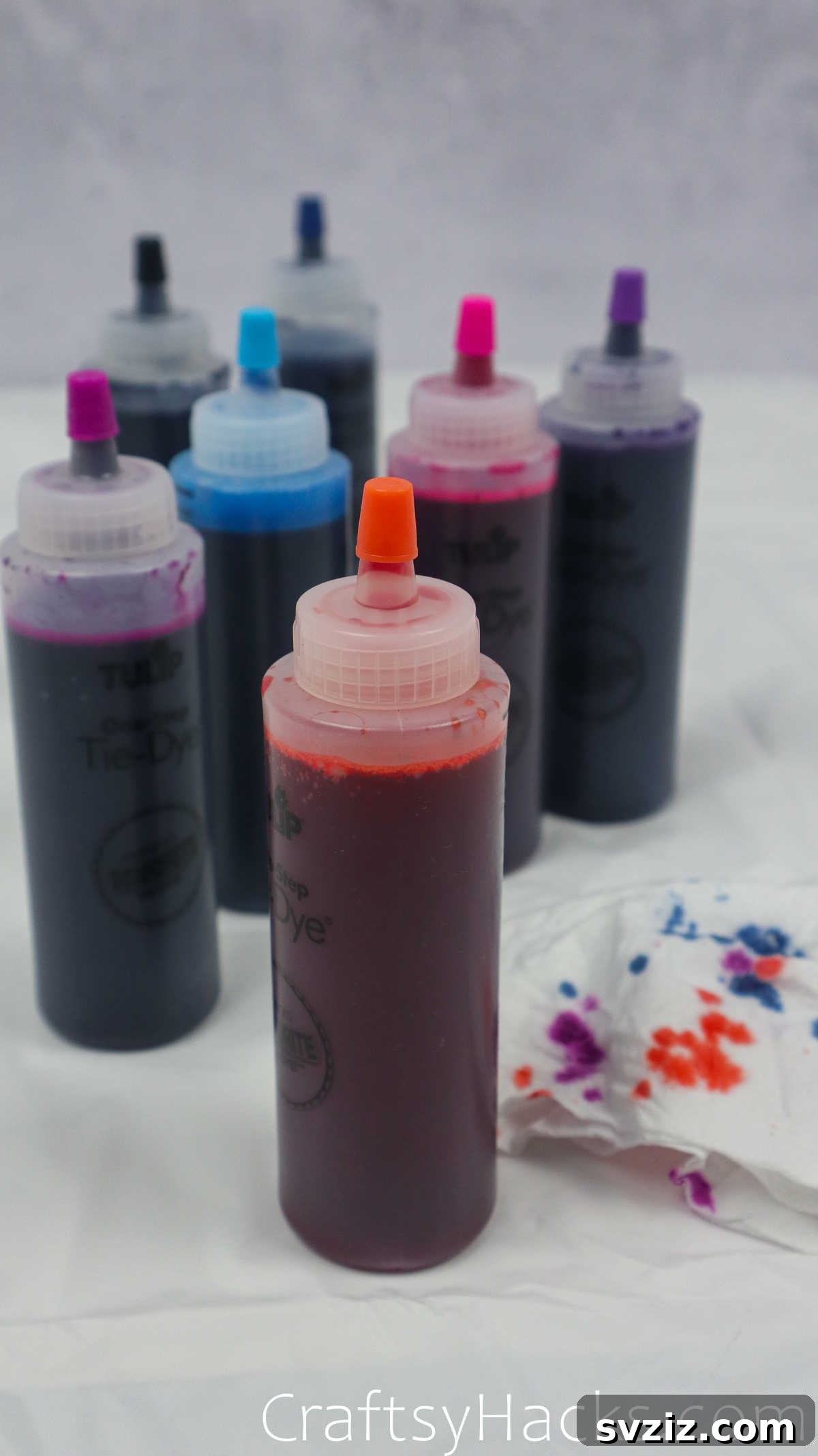 mixed bottles of dye