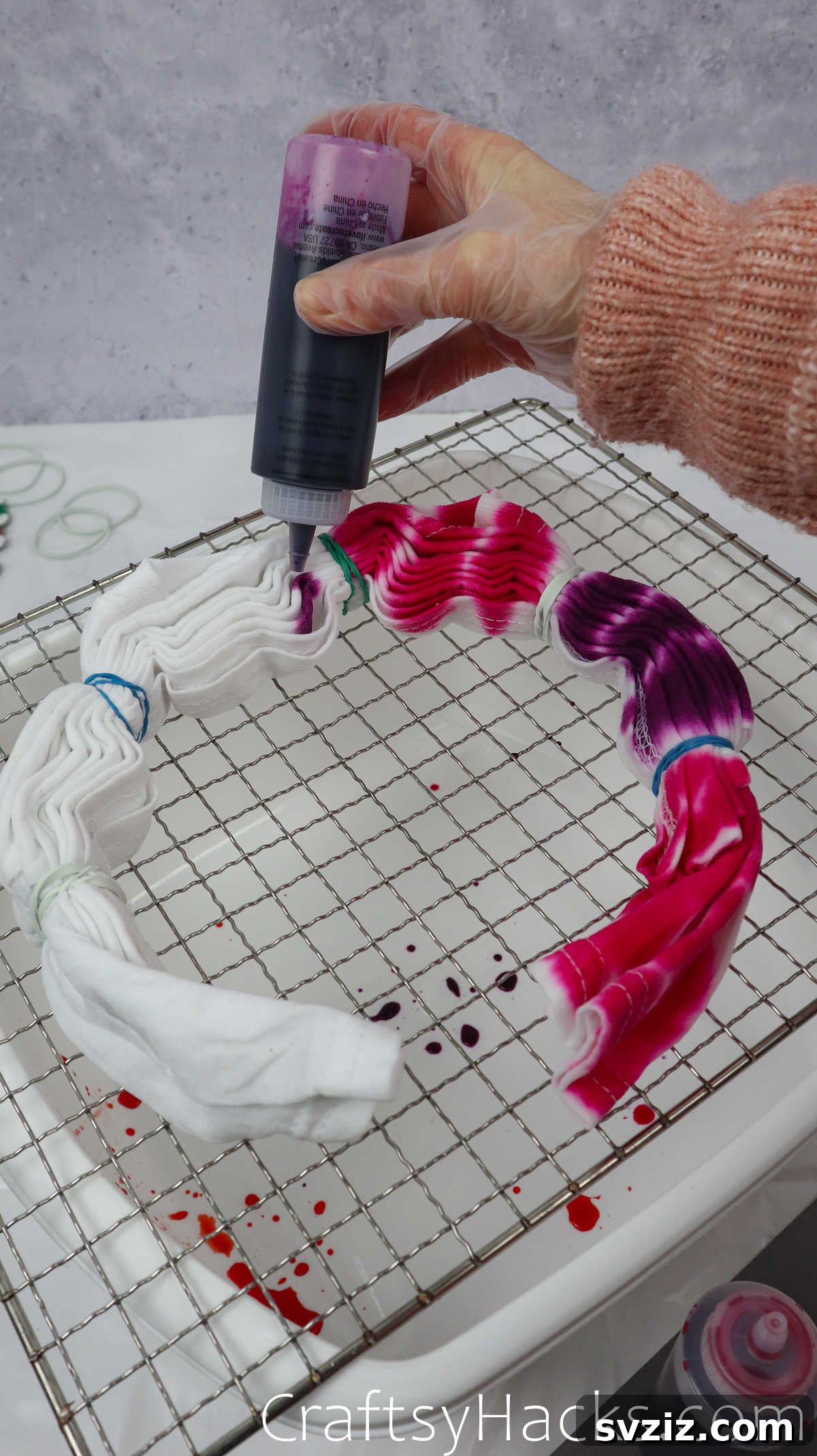 adding dye to shirt