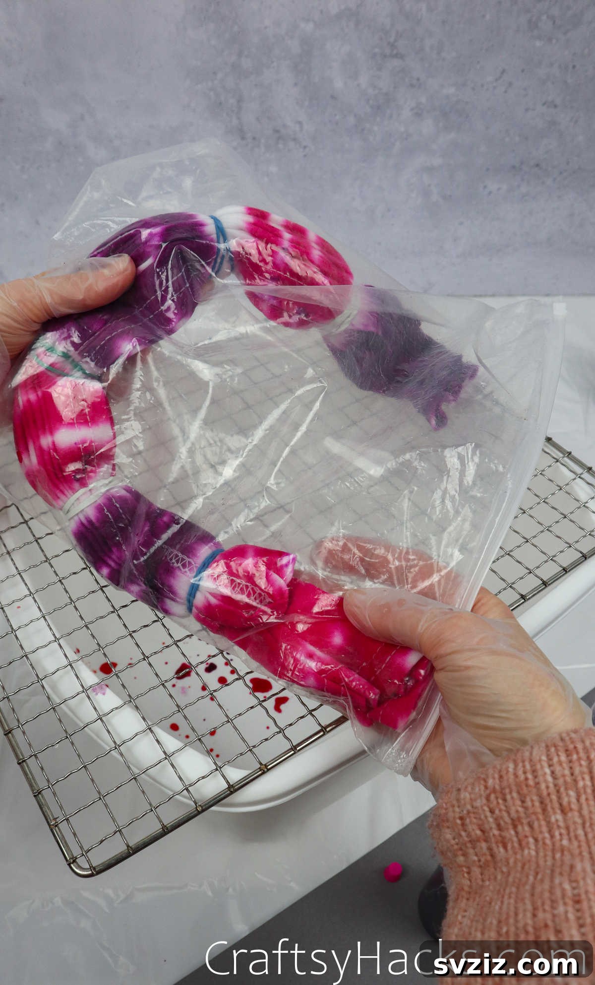 putting shirt in bag
