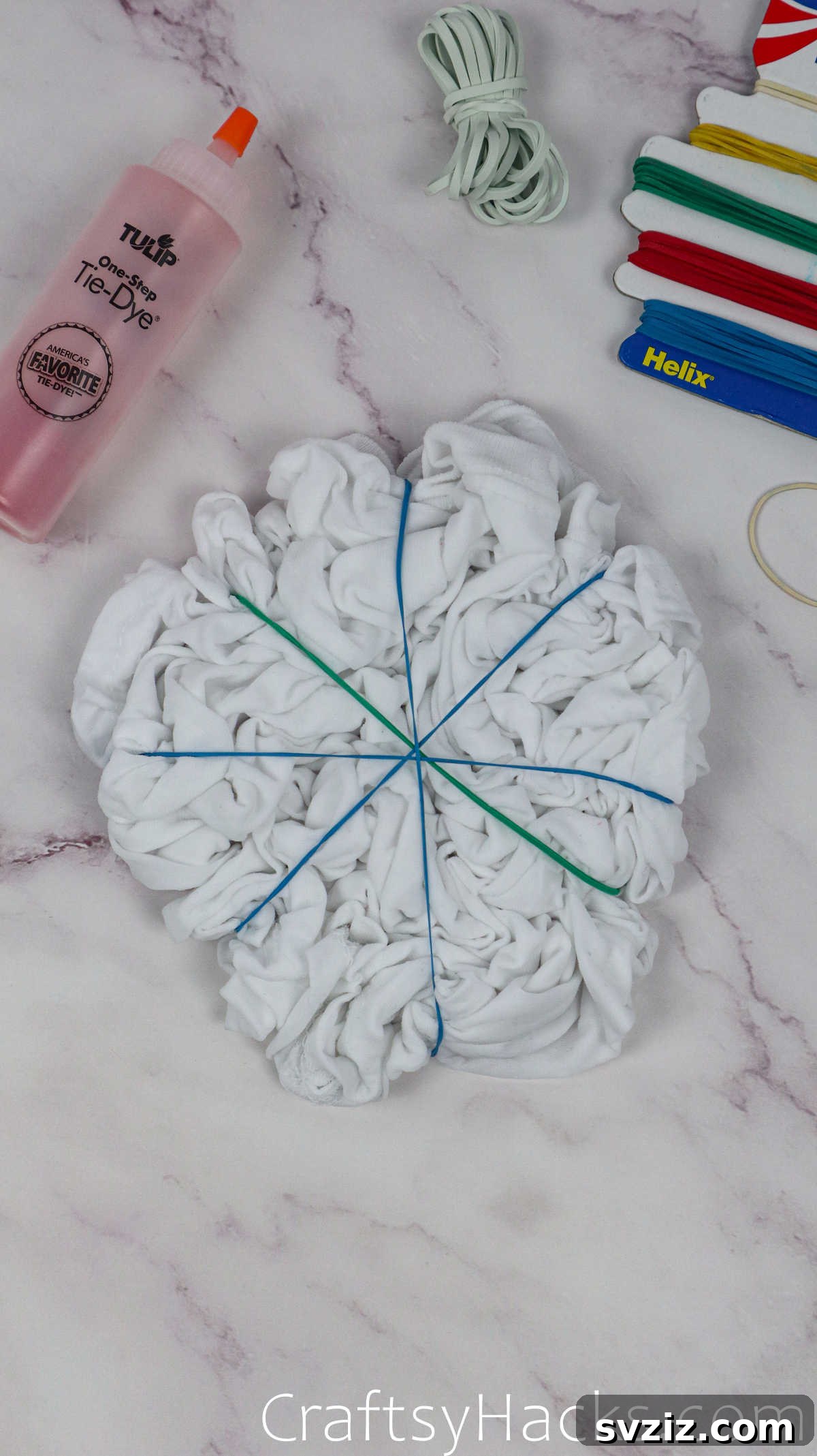 rubber bands on shirt