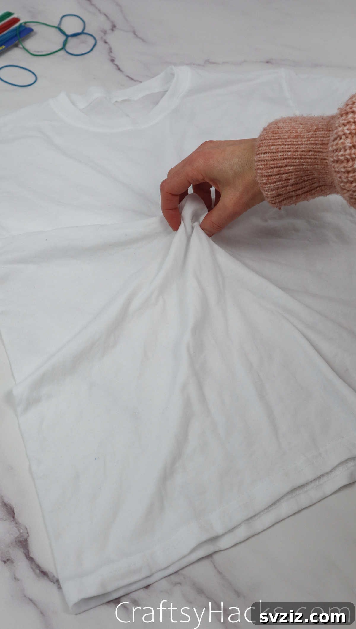 grabbing center of shirt