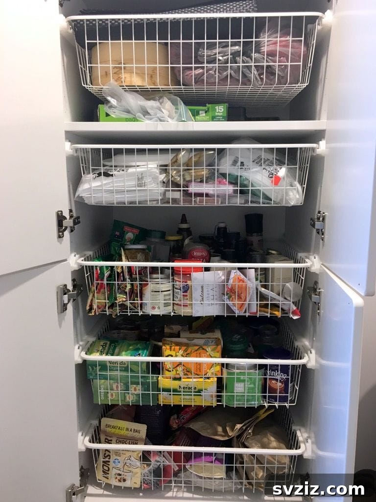 20 Game-Changing IKEA Kitchen Hacks 22 Kitchen pantry organization with IKEA STUVA GRUNDLIG wire baskets as pullout shelves