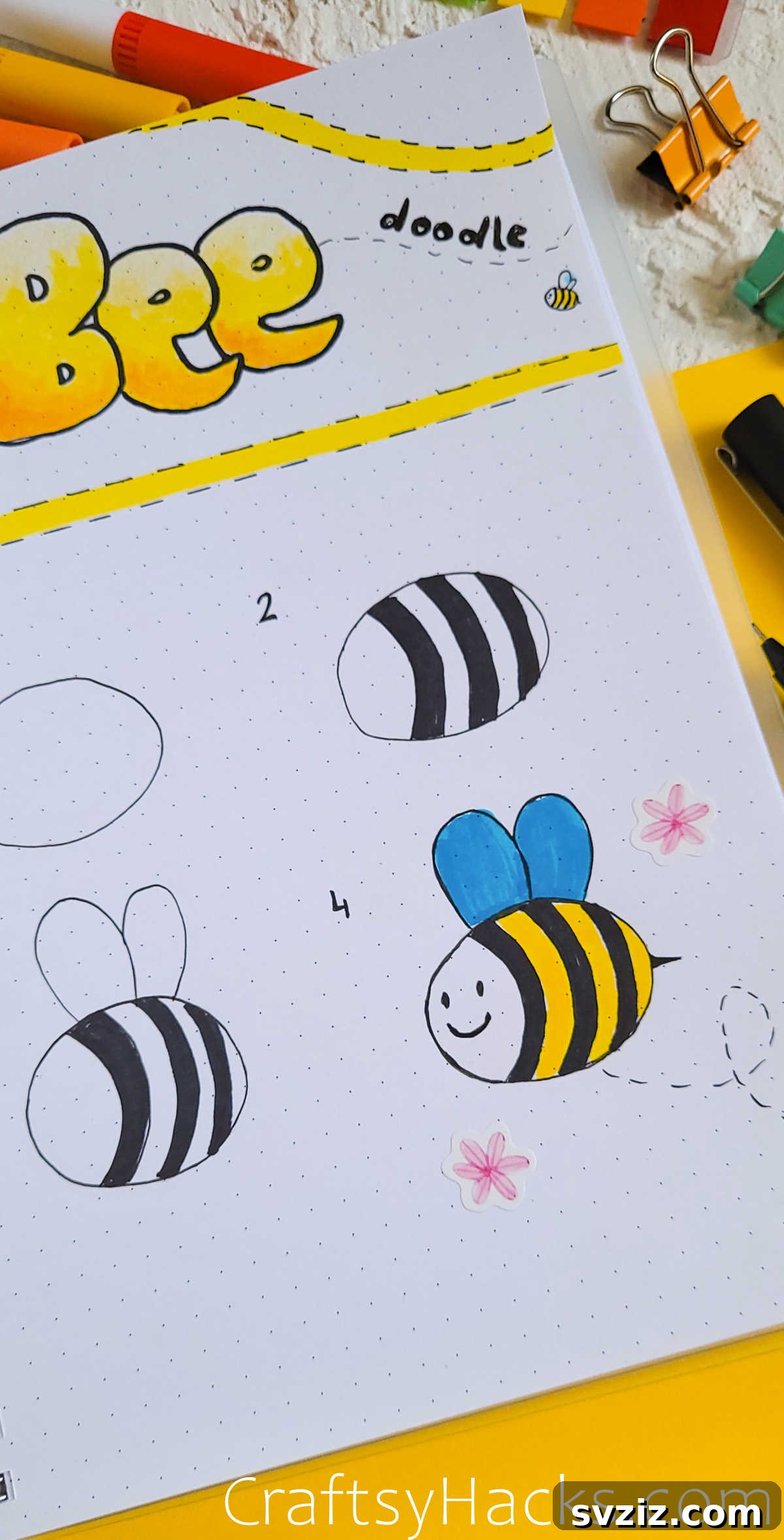 Spark Your Journal with 40+ Adorable Doodles 12 Bees
