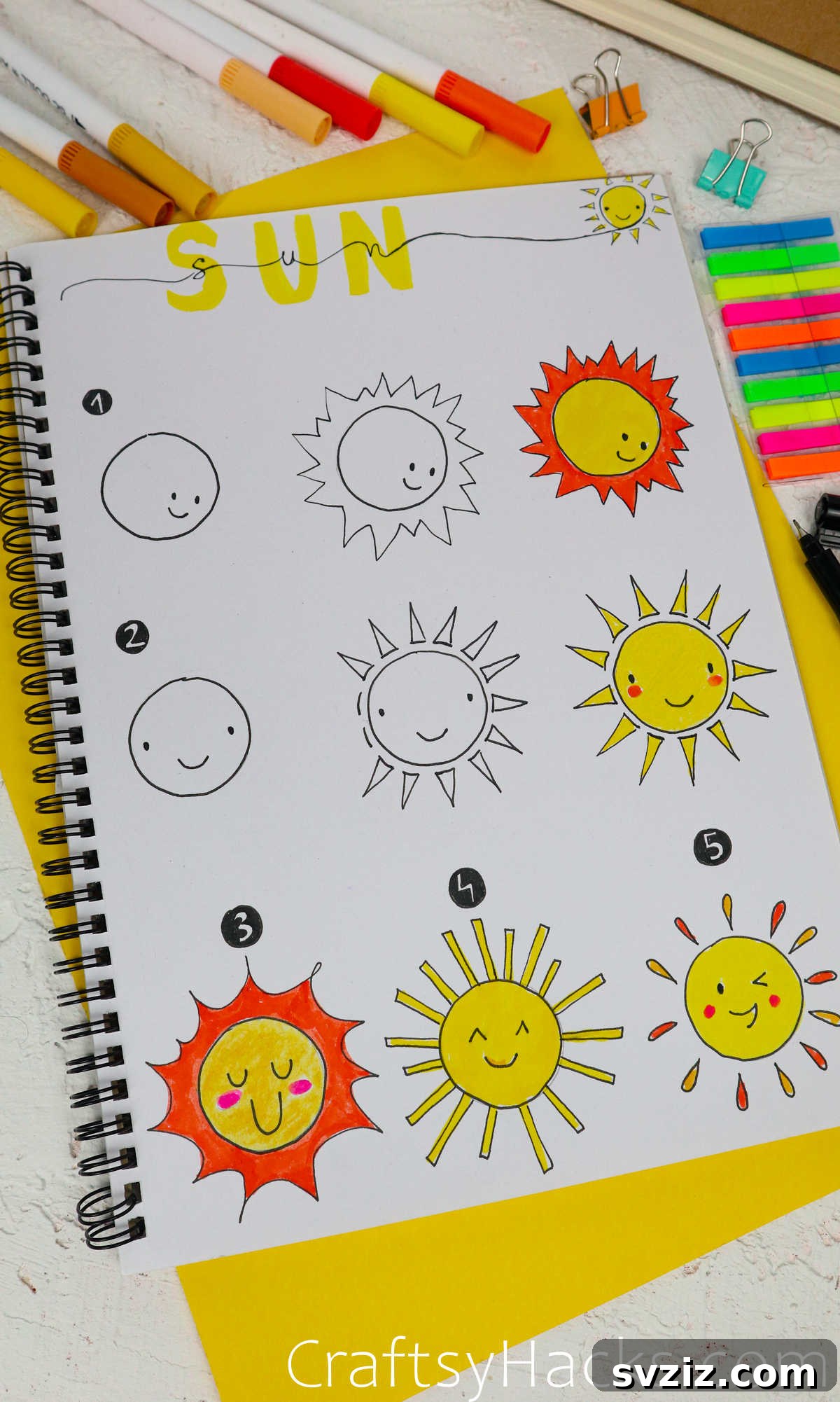 Spark Your Journal with 40+ Adorable Doodles 14 Sun