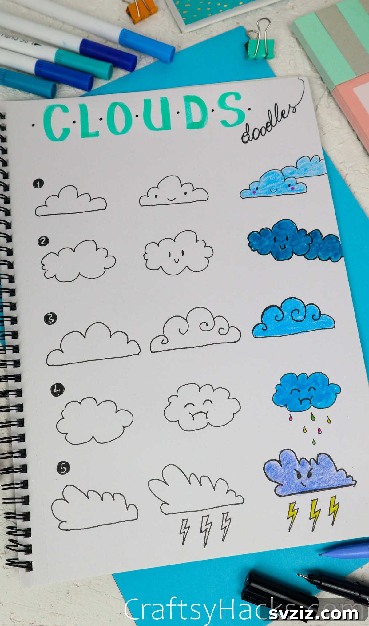 Spark Your Journal with 40+ Adorable Doodles 15 Cute Clouds