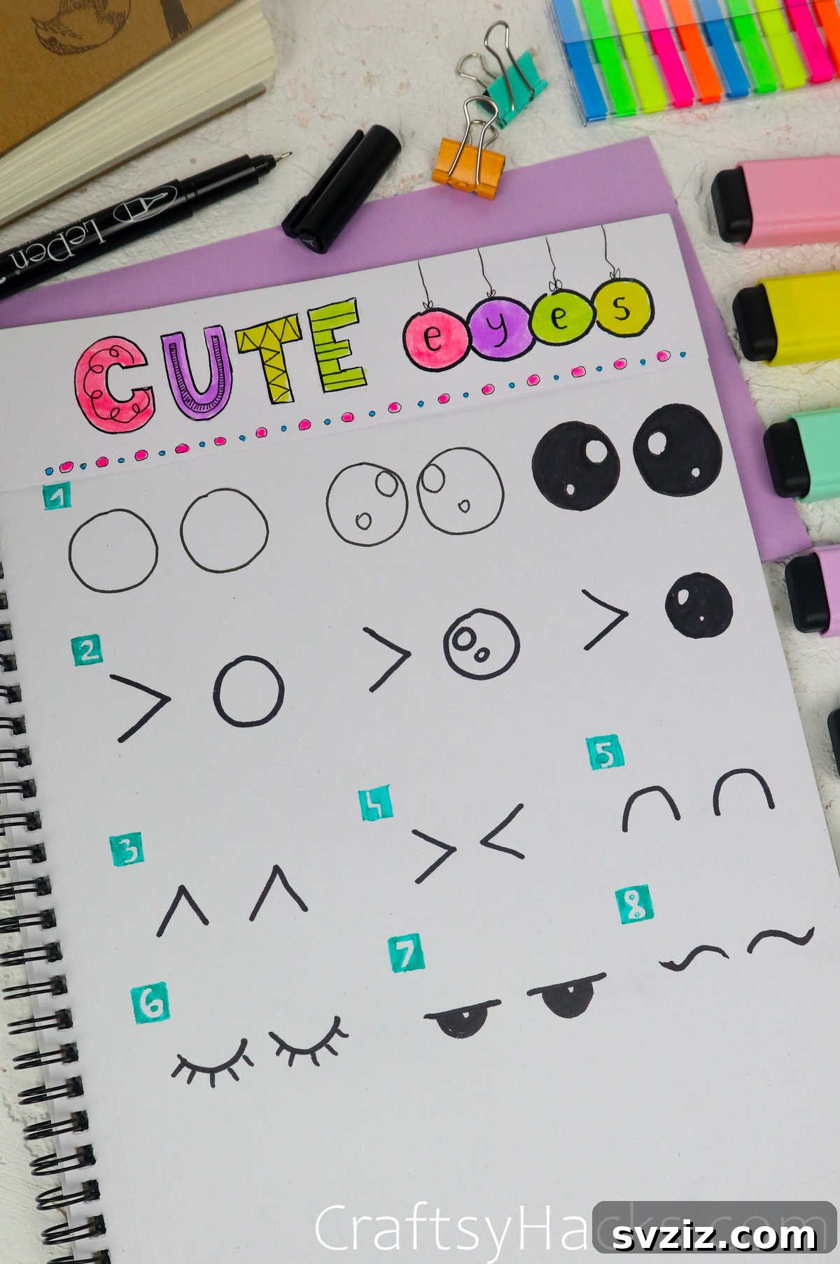 Spark Your Journal with 40+ Adorable Doodles 16 Cute Eyes