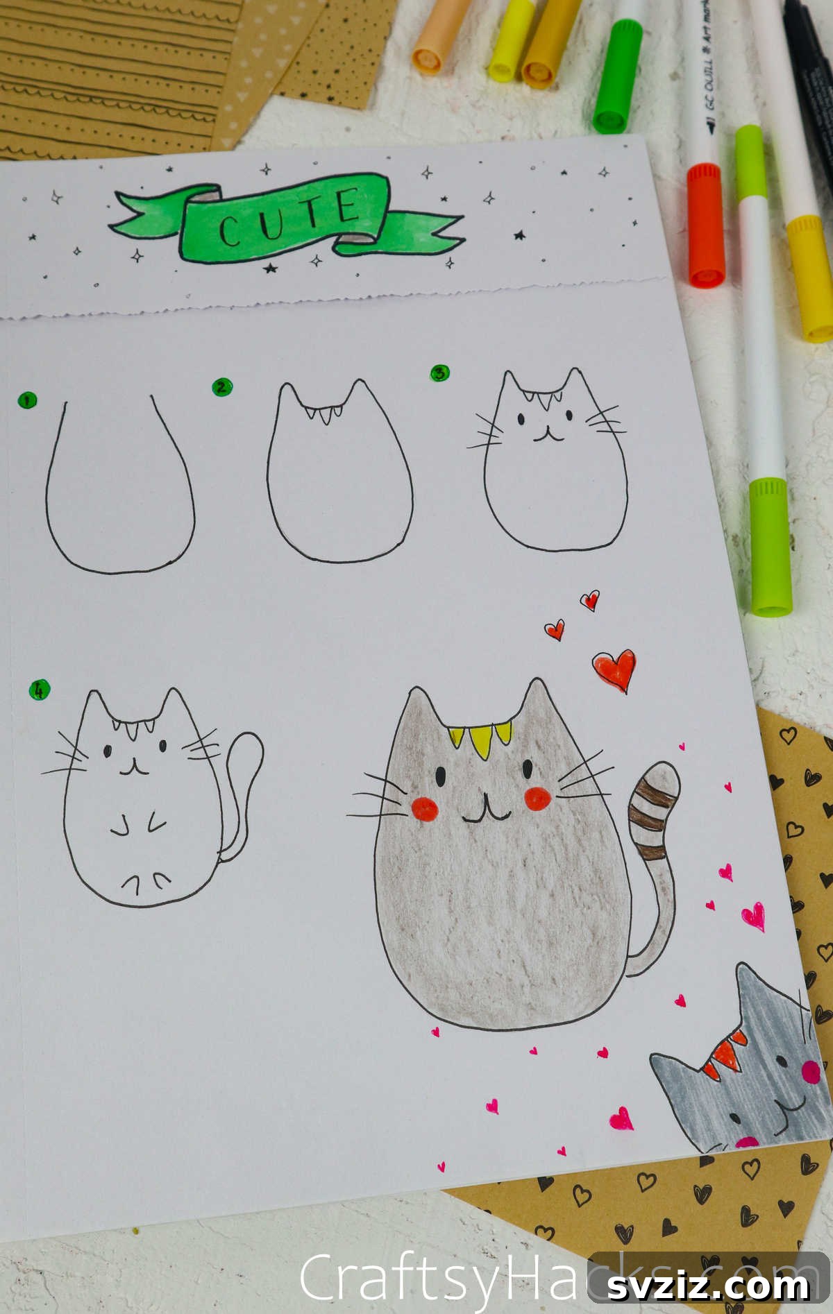 Spark Your Journal with 40+ Adorable Doodles 18 Kittens