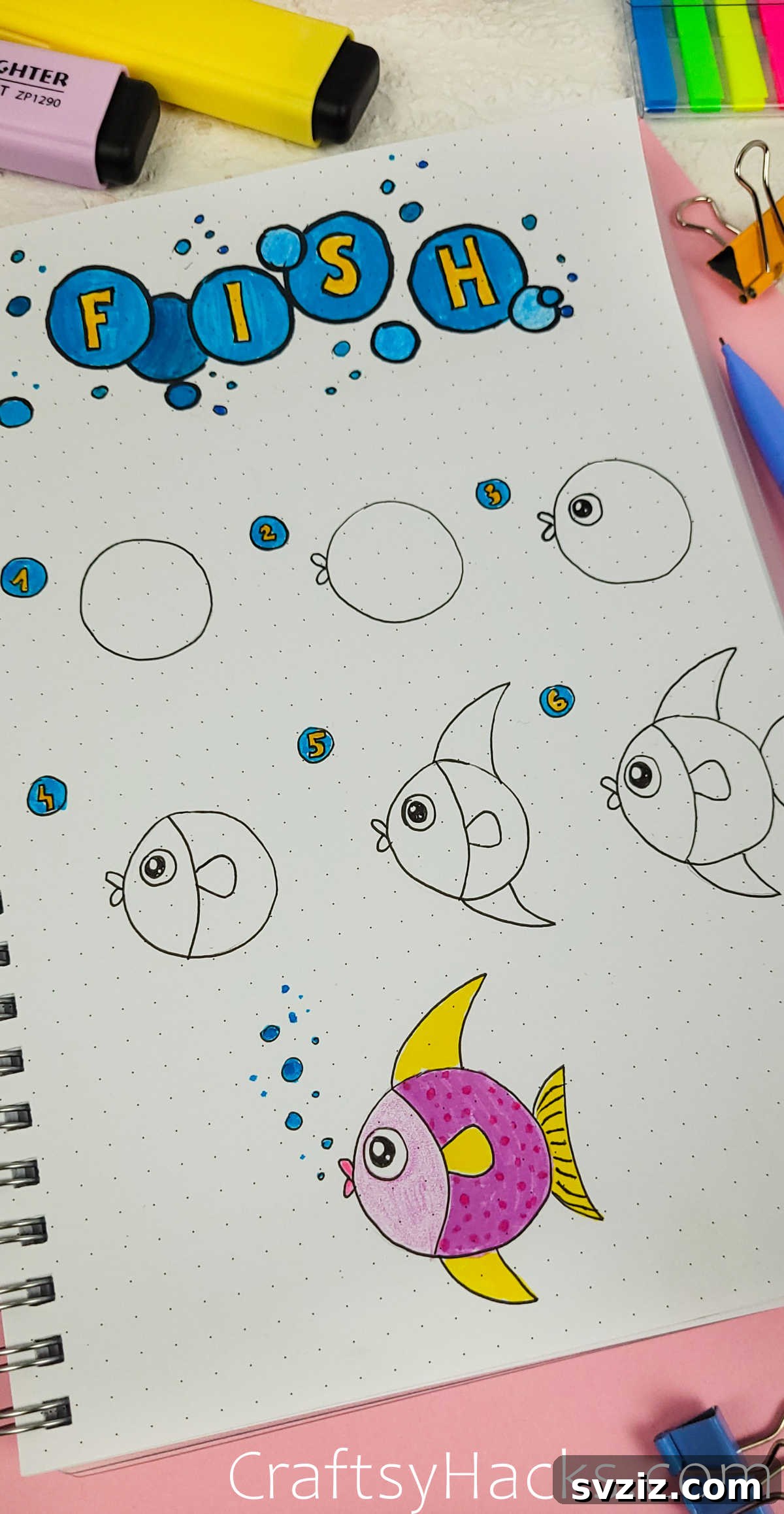 Spark Your Journal with 40+ Adorable Doodles 4 Fish Doodles