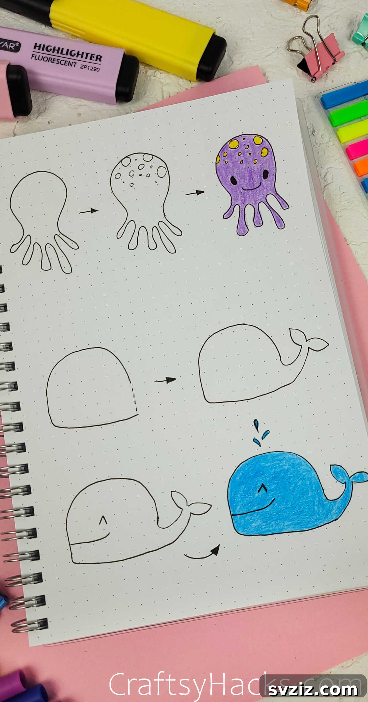 Spark Your Journal with 40+ Adorable Doodles 5 The Sea Life