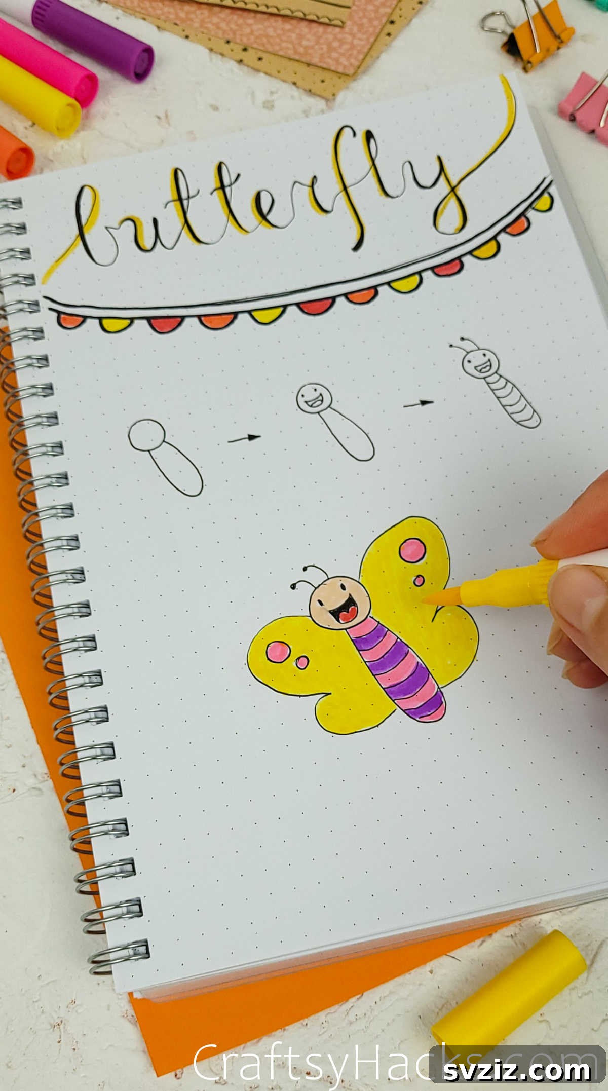Spark Your Journal with 40+ Adorable Doodles 6 Butterflies