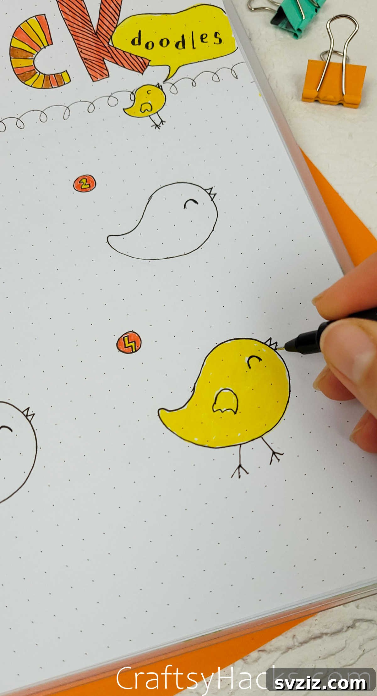Spark Your Journal with 40+ Adorable Doodles 7 Chick Doodles