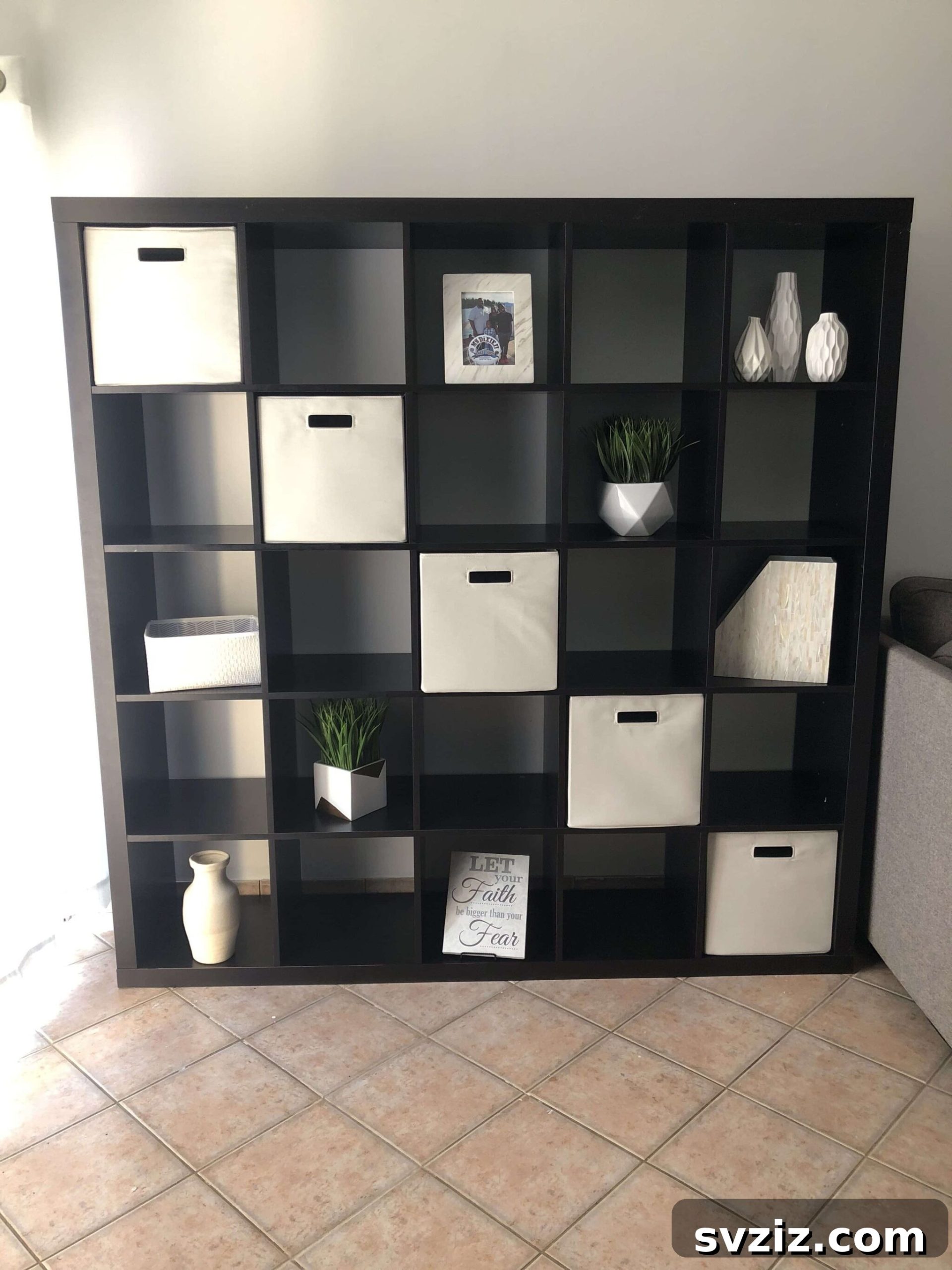Elevate Your Space: Genius IKEA KALLAX Ideas 12 Black and White Kallax Storage Unit