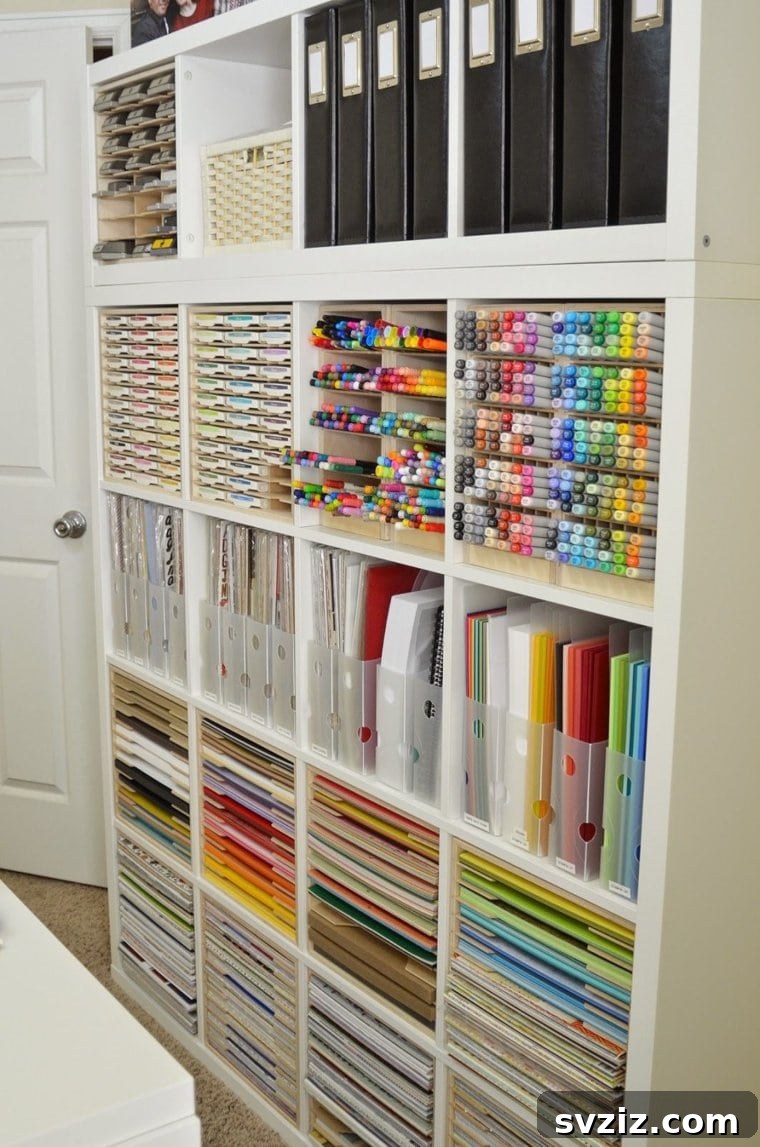 Elevate Your Space: Genius IKEA KALLAX Ideas 21 Kallax Workspace Organizer for Office Supplies