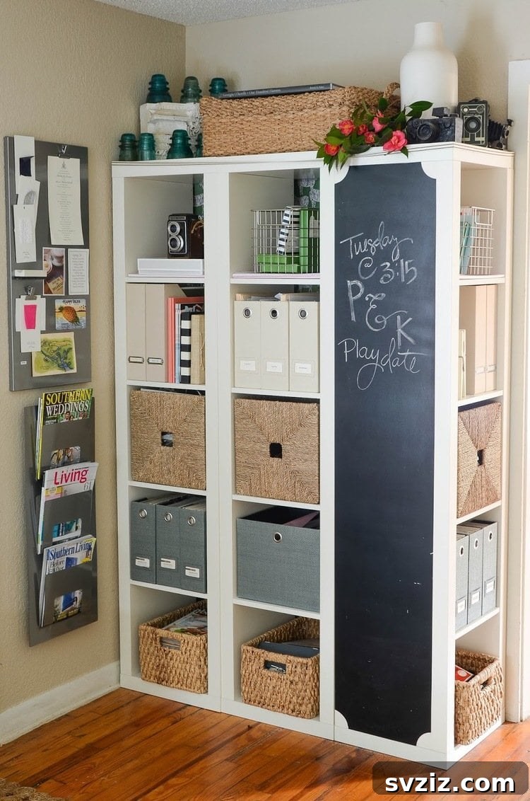 Elevate Your Space: Genius IKEA KALLAX Ideas 22 Kallax Chalkboard Memo Board Hack