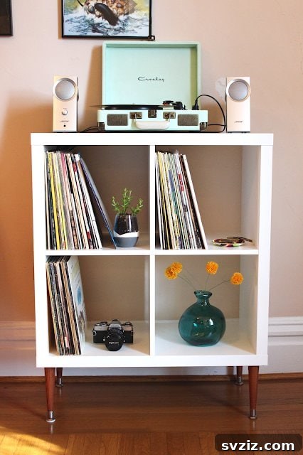 Elevate Your Space: Genius IKEA KALLAX Ideas 6 Kallax Vinyl Record Shelf