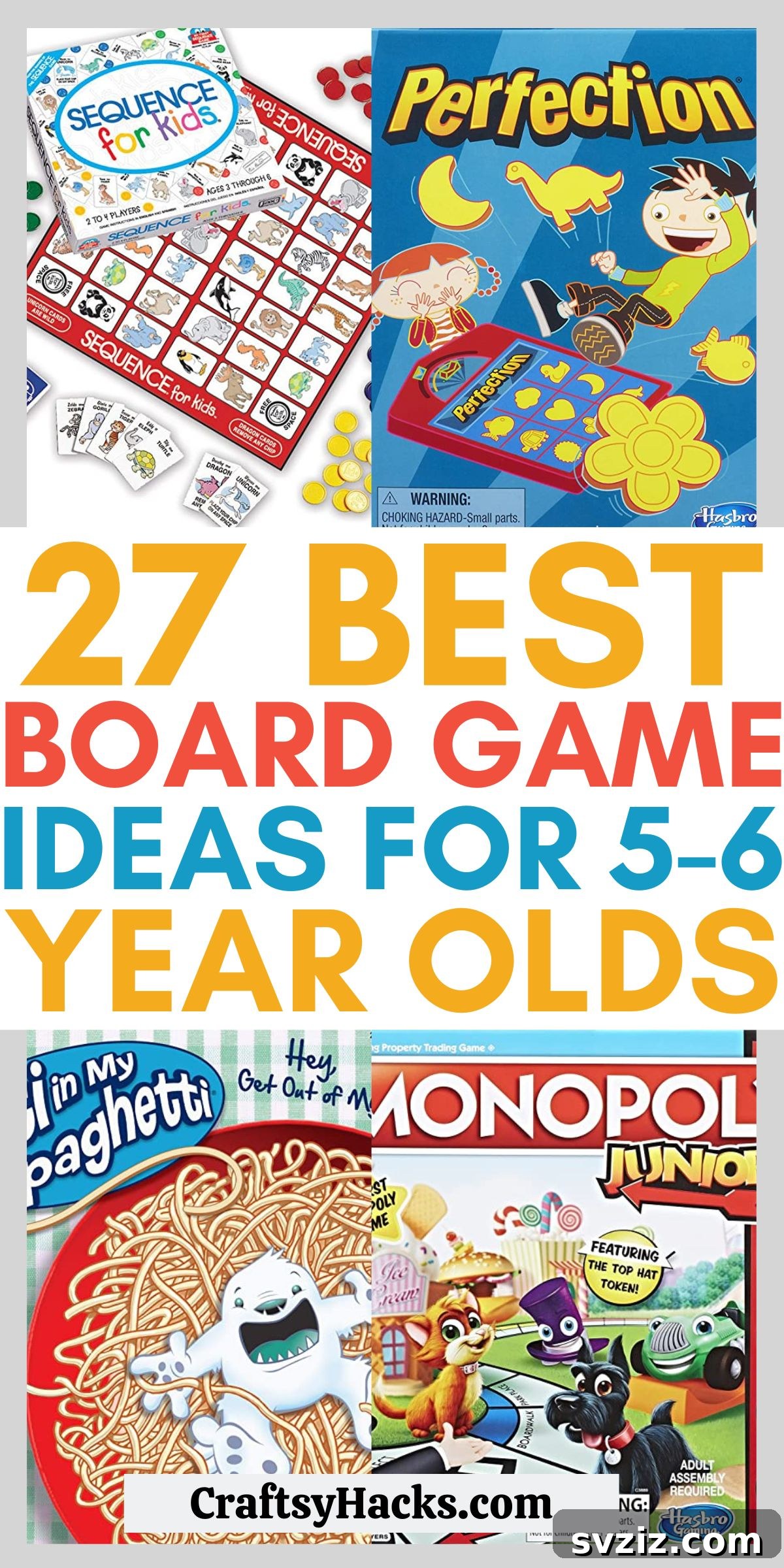 Collection of engaging board games for 5-6 year olds