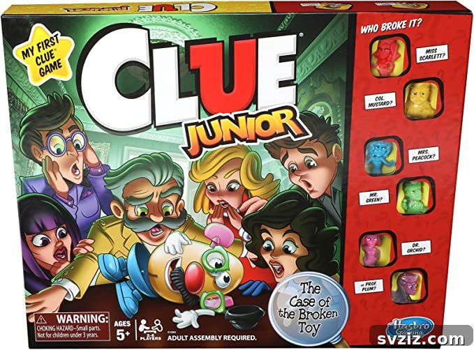 Clue Junior mystery game for problem solving