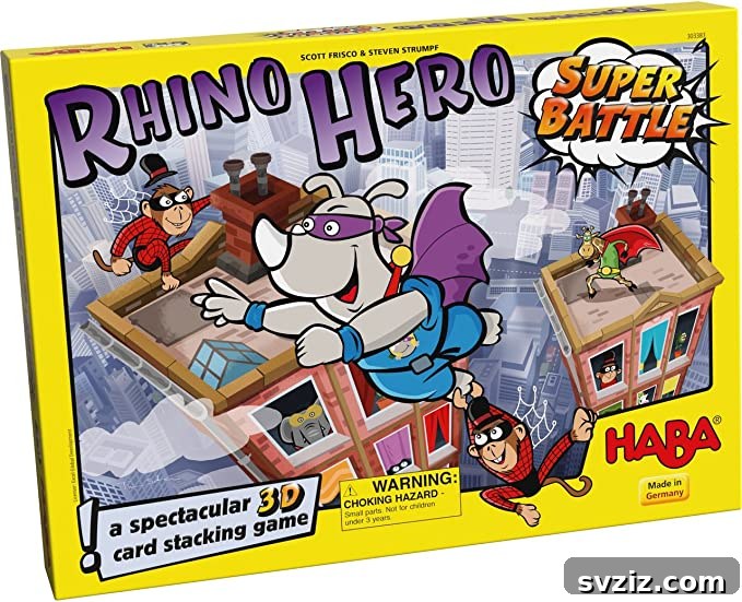 Rhino Hero Super Battle stacking game for balance