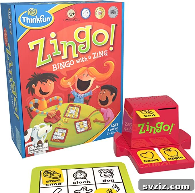 Zingo game for early literacy skills