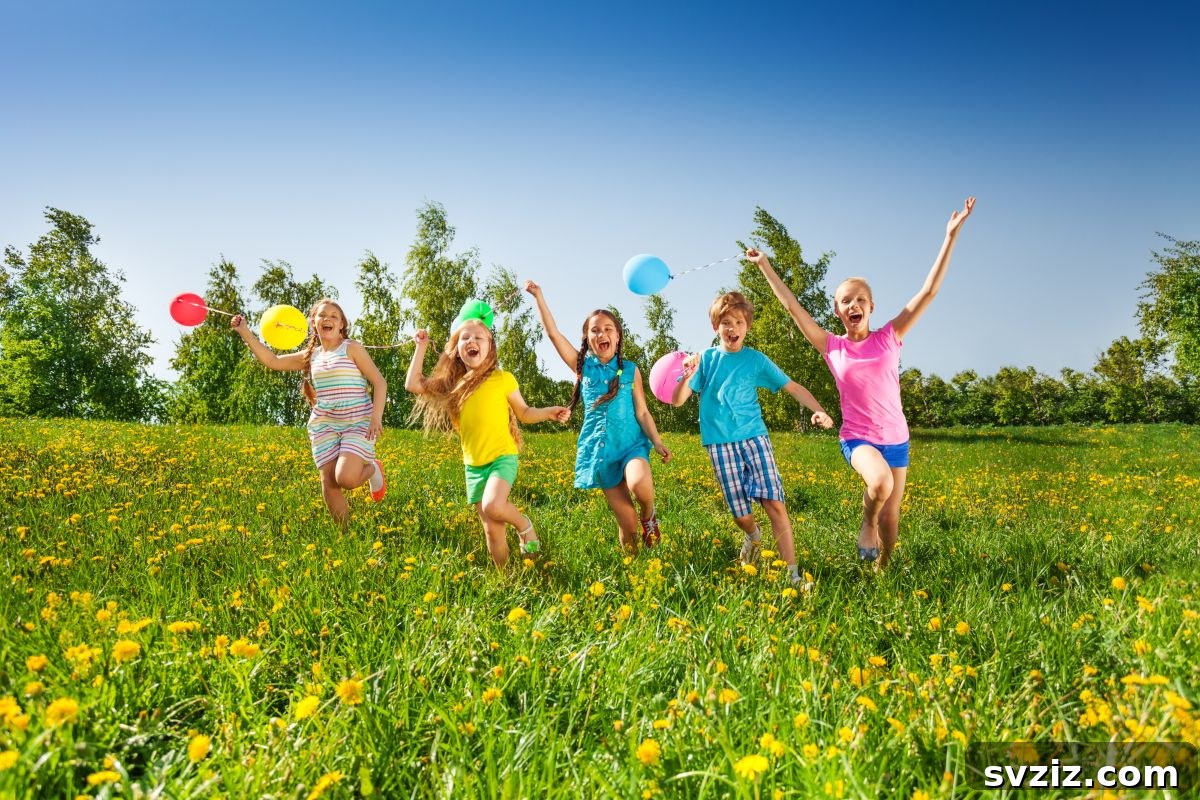 Kids enthusiastically participating in a Balloon Pop Race