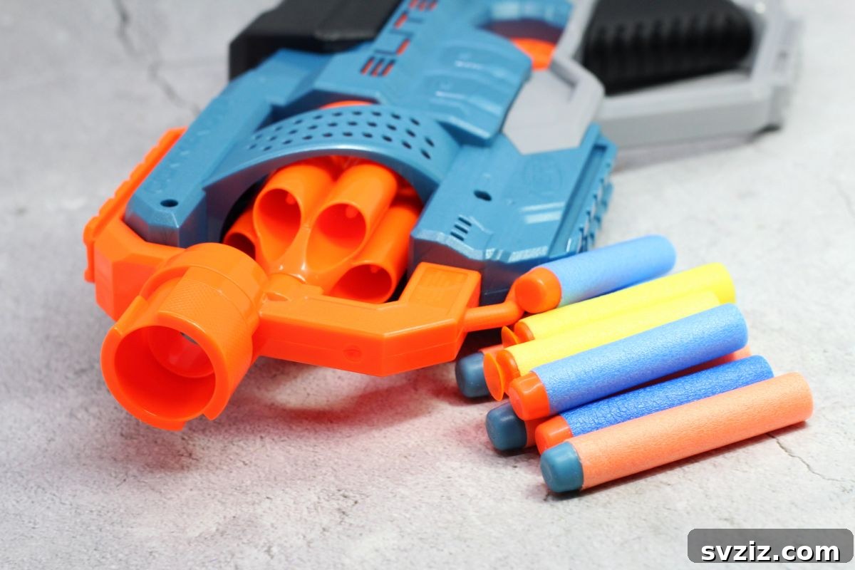 Kids engaged in a Nerf War battle outdoors