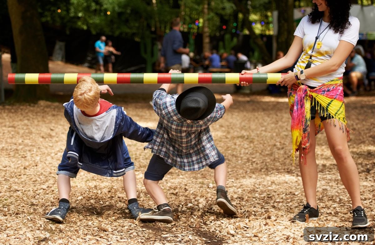 Children bending backwards under a limbo bar