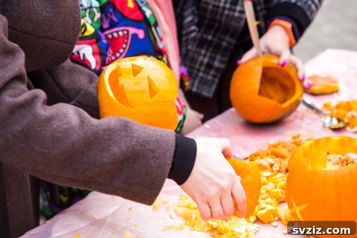 Haunted Hilarity: Halloween Games for Teens and Tweens 11 Pumpkin Carving Contest