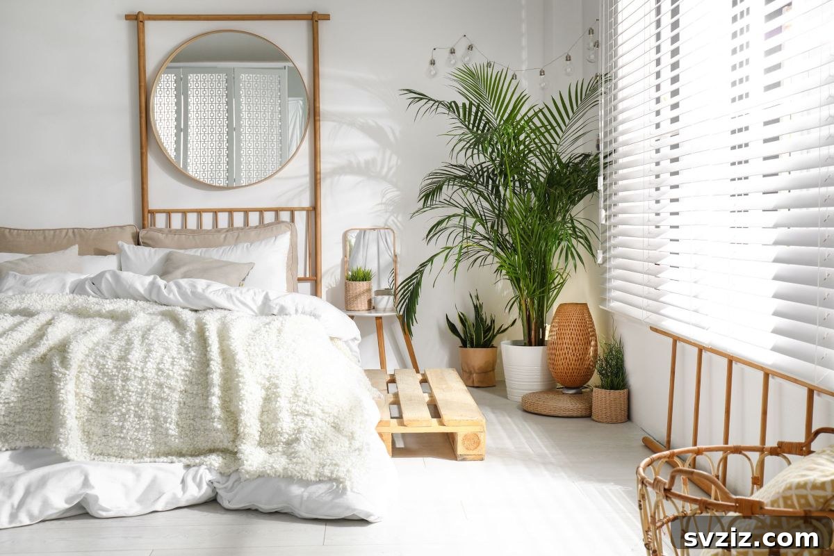 31 Dreamy Bohemian Bedroom Retreats 23 Stylish and modern interior with plants