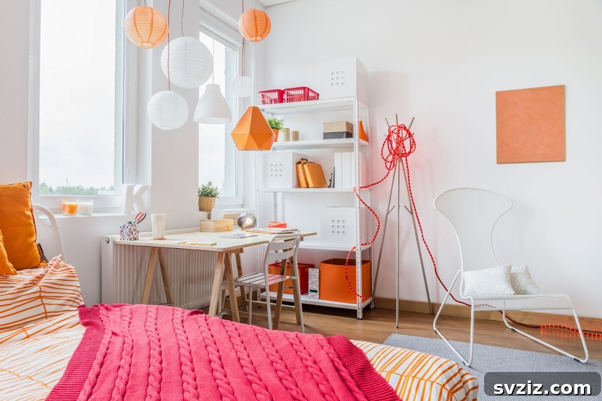31 Sophisticated Teen Girl Bedroom Ideas 31 Bright Orange and Pink Teen Bedroom