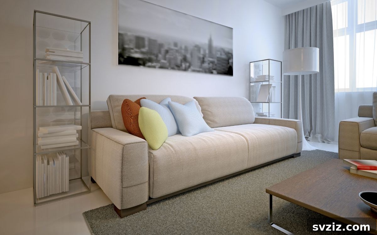 Vast panoramic landscape photo acting as a statement piece above a sofa