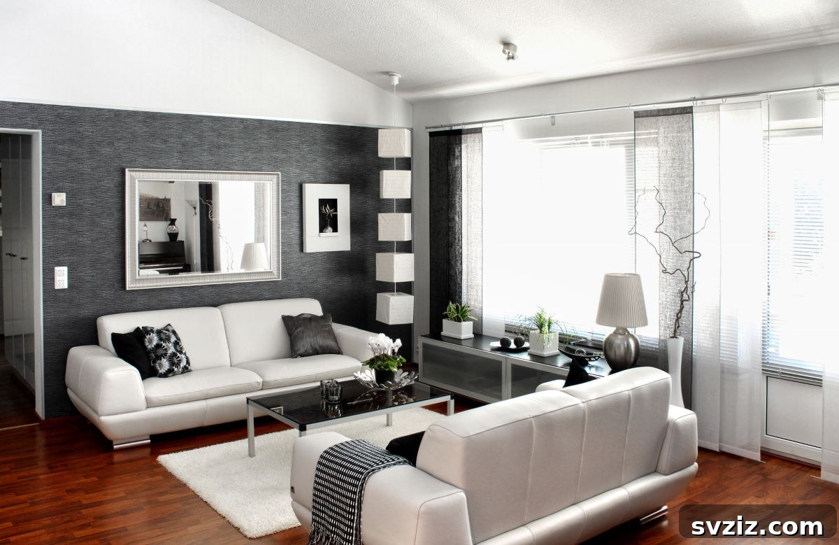Ornate framed mirror above a sofa, enhancing light and space in a living room