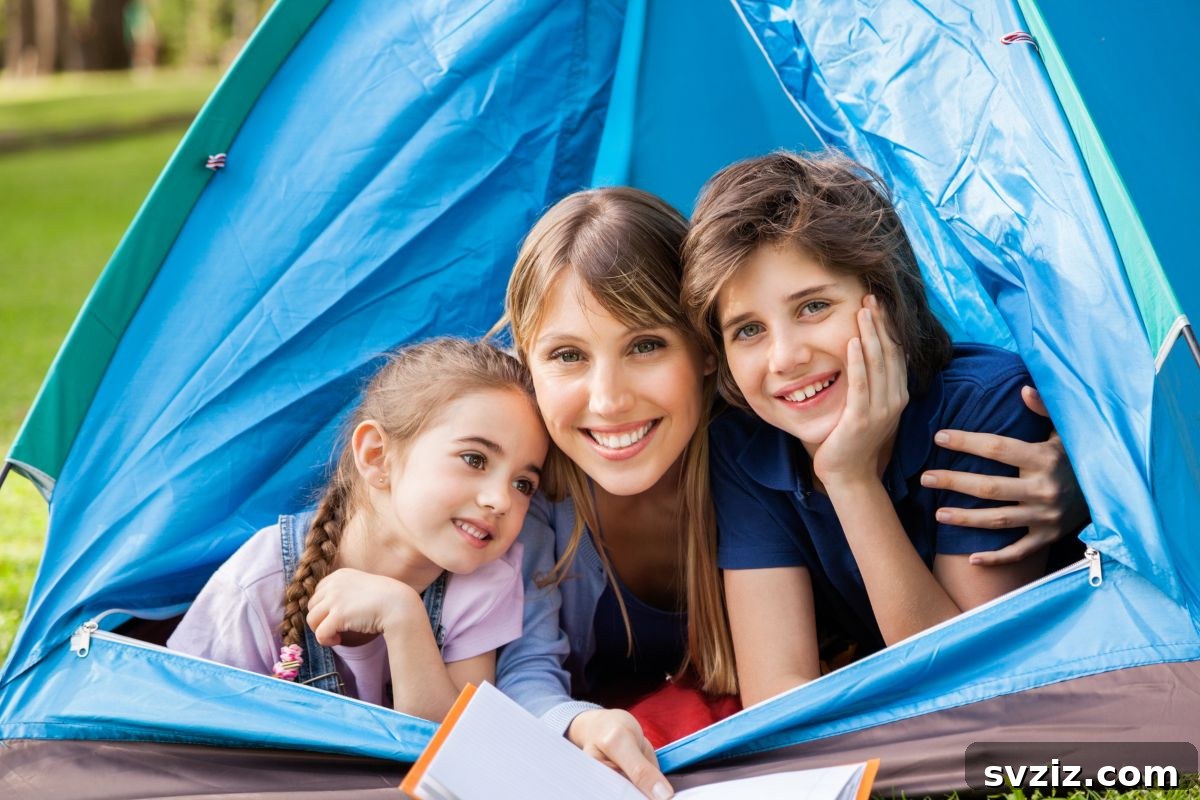 Family Enjoying a Backyard Camping Adventure