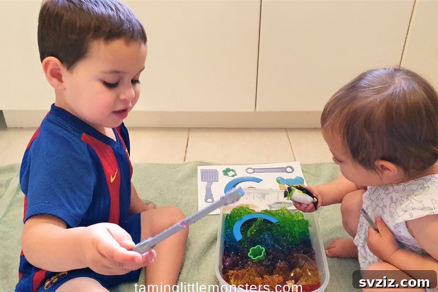 31 Engaging Large Group Activities for Preschoolers 9 Rainbow Jelly Sensory Bin Activity