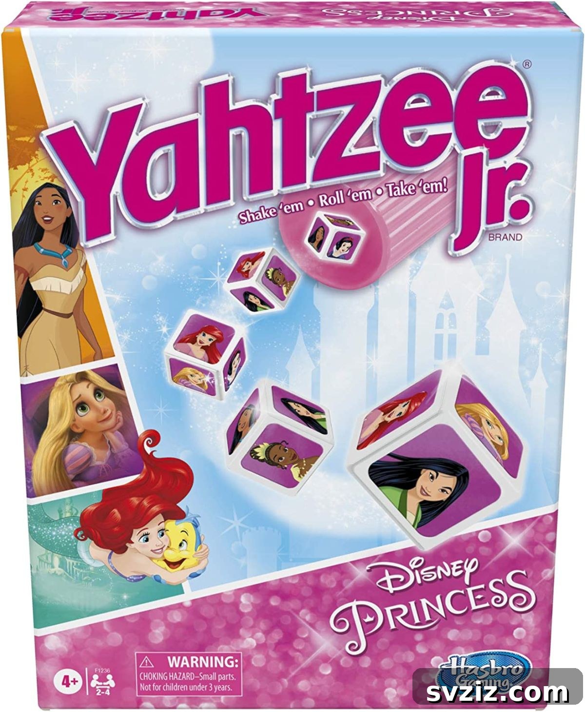 Playful Learning: Engaging Board Games for Preschoolers 14 Disney Princess themed Yahtzee Junior game, with character dice for matching and scoring, perfect for young fans.