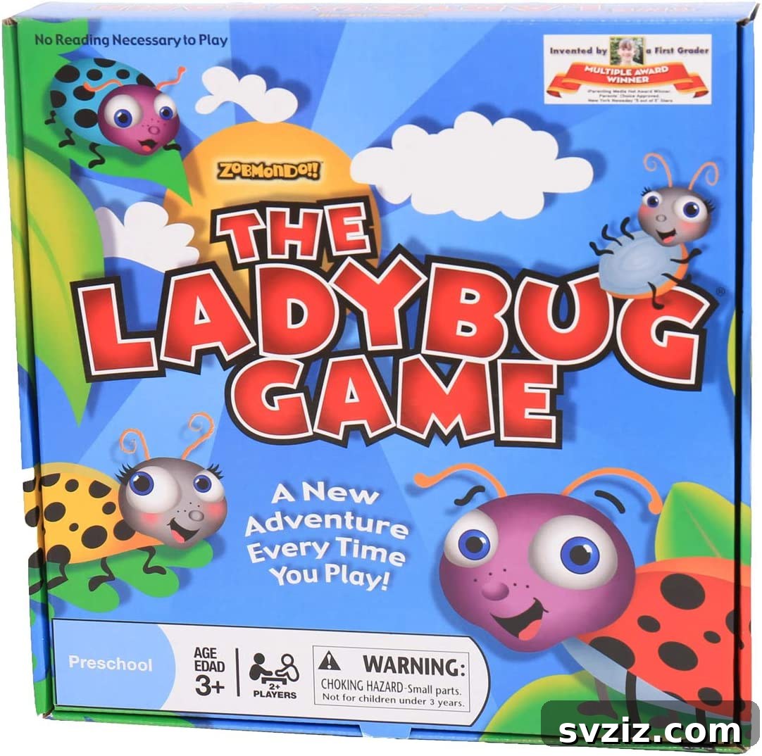 Playful Learning: Engaging Board Games for Preschoolers 15 The Ladybug Game board, showing a colorful path through a garden, designed to teach counting and direction to preschoolers.
