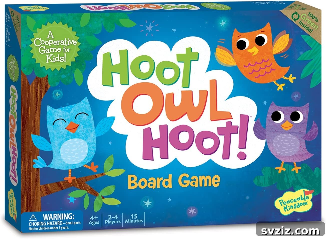Playful Learning: Engaging Board Games for Preschoolers 20 Peaceable Kingdom Hoot Owl Hoot cooperative board game, featuring owls, nests, and colorful paths for strategic color matching.