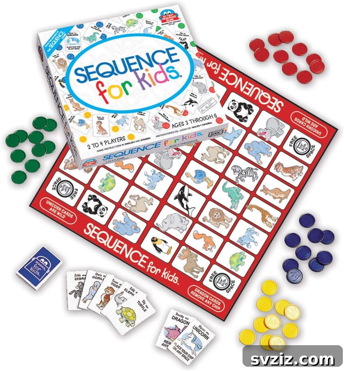 Playful Learning: Engaging Board Games for Preschoolers 21 Sequence for Kids board game, featuring animal characters on a grid, teaching basic strategy and pattern recognition.