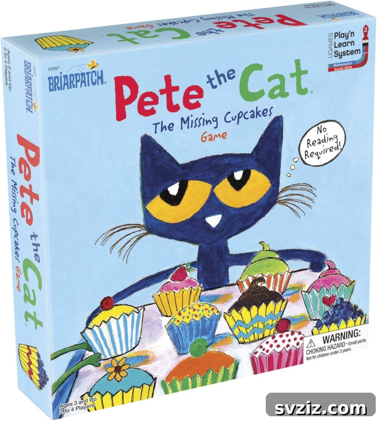 Playful Learning: Engaging Board Games for Preschoolers 25 Briarpatch Pete the Cat Missing Cupcakes game, featuring Pete the Cat characters and colorful cupcakes for memory and cooperative play.