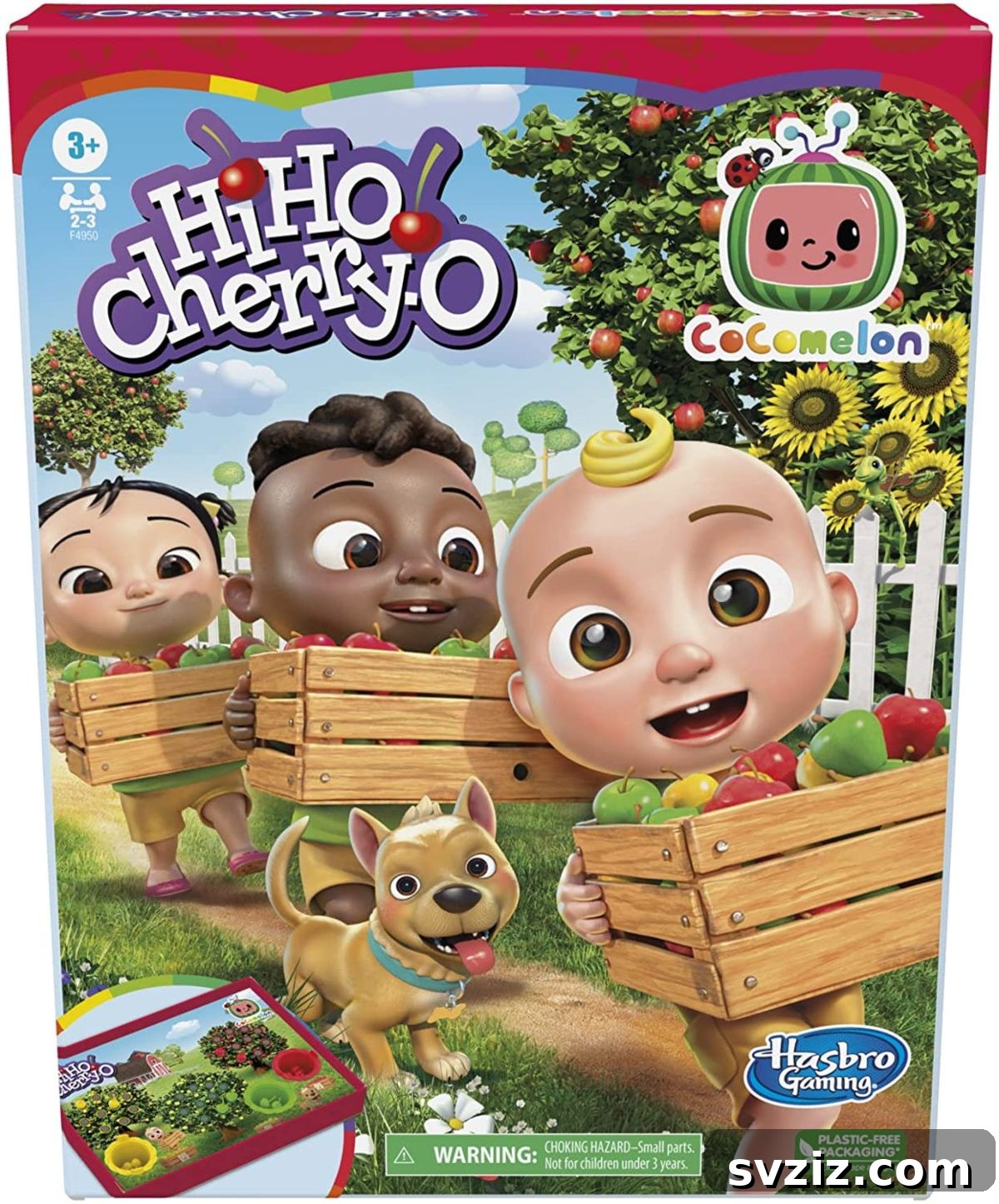 Playful Learning: Engaging Board Games for Preschoolers 4 HiHo Cherry-O board game with Cocomelon characters, colorful fruit pieces, and a spinner for counting and fine motor development.