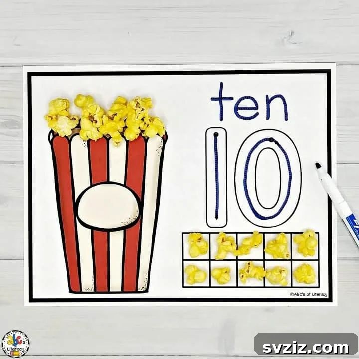 Popcorn Counting Mat